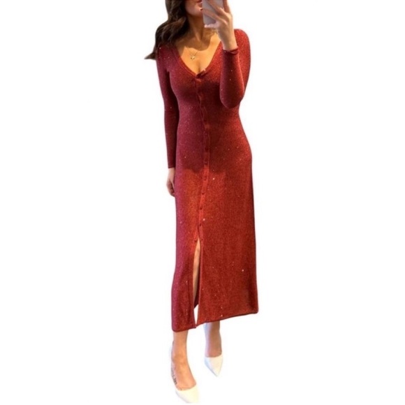 Misa Los Angeles Sparkling Midi Dress - M - Picture 1 of 5